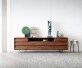 Buffet Eloi 240x40 cm acacia brun 2 portes 6 tiroirs pied en V noir 1